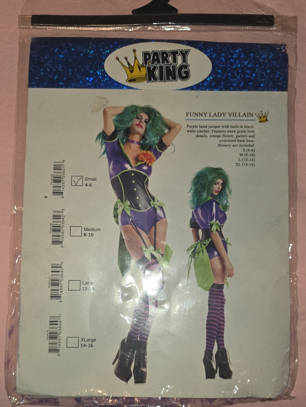 Party King Funny Lady Villain Kids Costume - Purple & Green